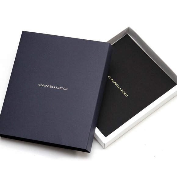 Camellucci Men's Self-tied Bow Tie Big Butterfly Navy Charmeuse 100%Silk S722 - Picture 9 of 9